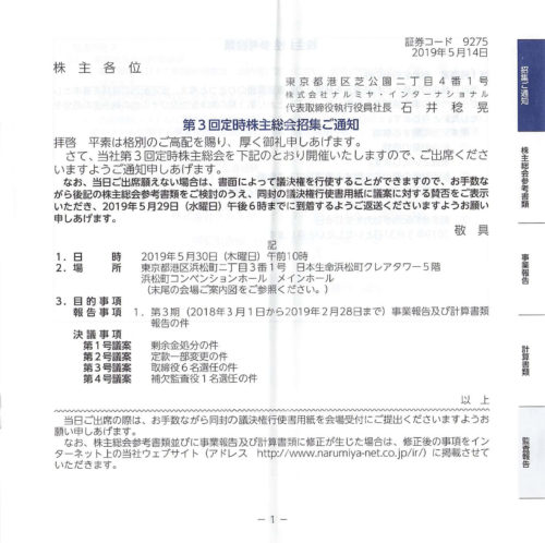 ナルミヤ・インターナショナル（9275）