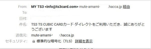 TS3 TS CUBIC CARDカード関係の詐欺メール